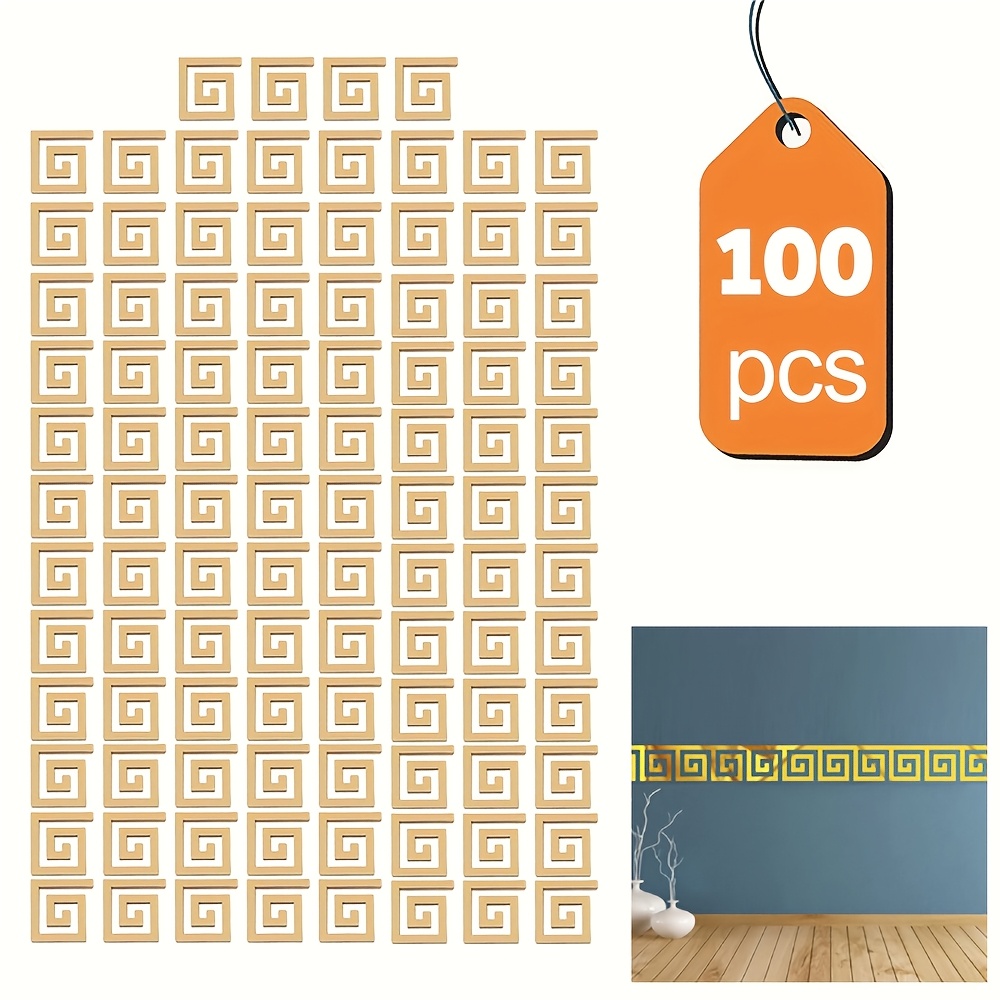 100pcs Square Acrylic Mirror Wall Stickers - Self-adhesive, For Decor, Ceilings, Corners, And Edges
