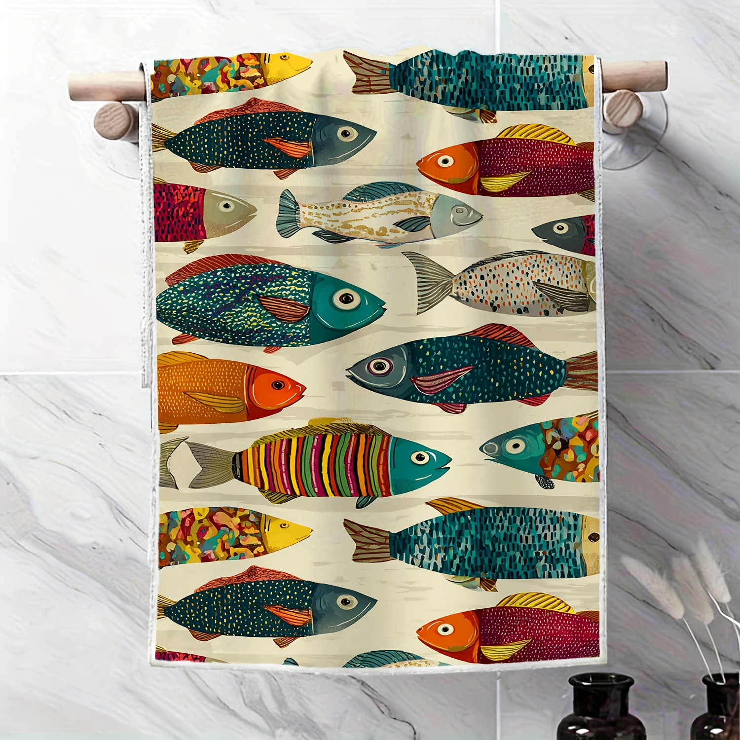TEMU 1pc, 2pcs Hand Towel, Colorful Pattern, Soft Material, Absorbent Towel,, Minimalist Style, Suitable For Anniversaries, Travel, Parties, Gifts,