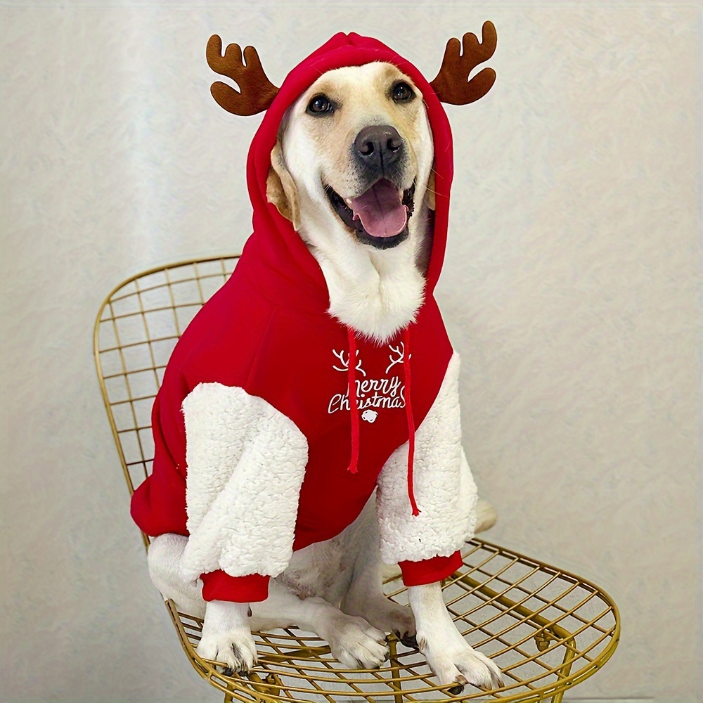 TEMU Fleece-lined Christmas For Large - Pet Apparel For & Labradors, Machine