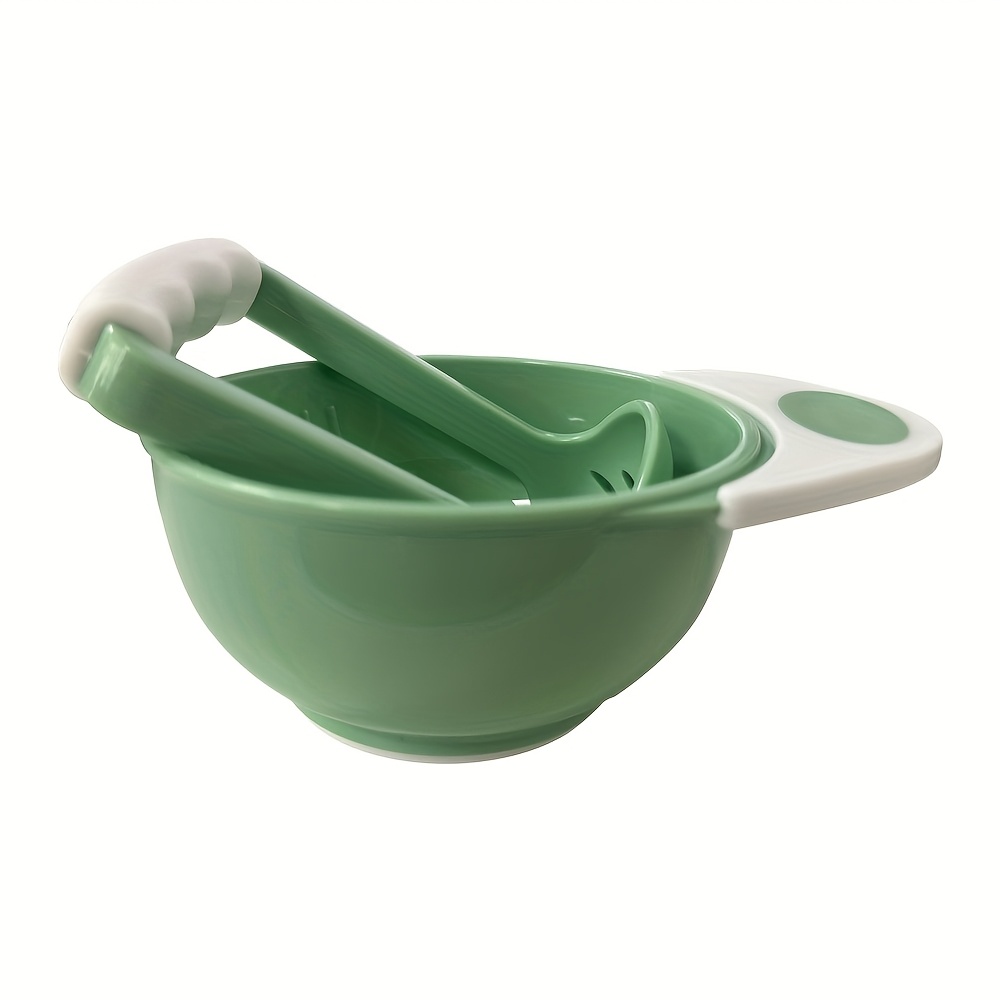 Image of Polypropylene Manual Food Grinder, Fruit Puree Grinding Tool With Anti-slip Bowl And Screen, Uncharged, No Battery Required, Ideal For Christmas, Halloween, Thanksgiving, Easter Gifts