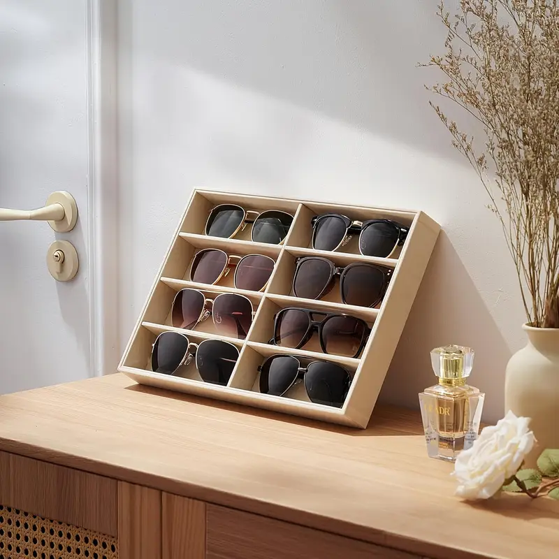 1/2 stück (halb) beige samt mode schmuck organizer