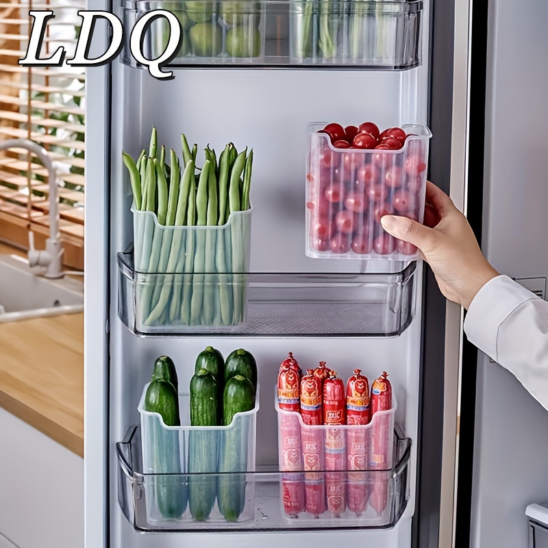 TEMU 3pcs New Refrigerator Side Door Storage Box, Refrigerator Food Food Sorting Box, Fresh Keeping Box, Food Container For Restaurant