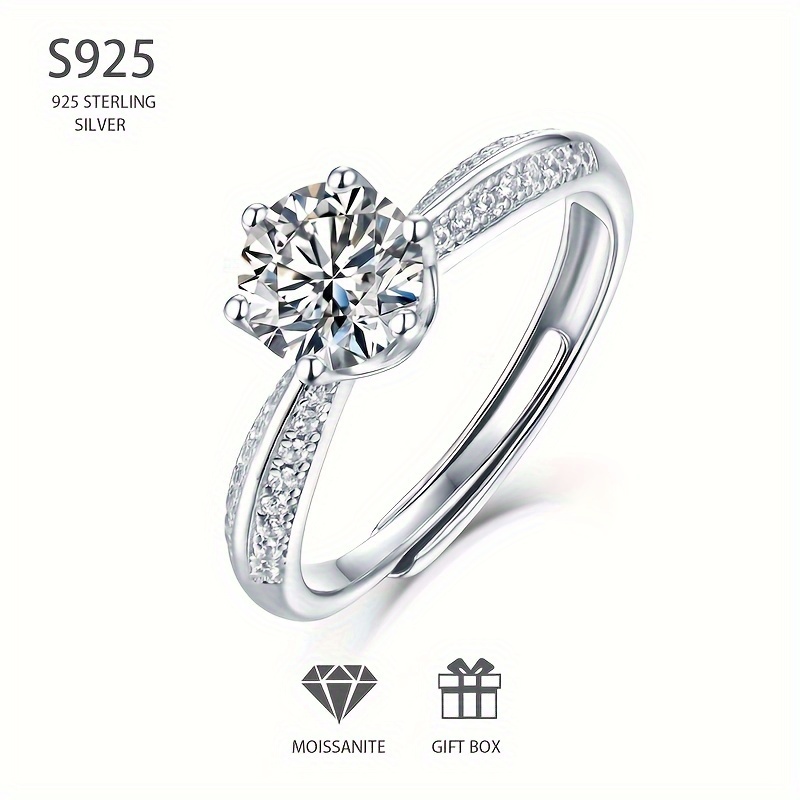 ☆TATIANA☆ Silver 925 Moissanite 05 Carat Ring DR0001 1/2/3/5 carat moissanite ring 925 sterling silver women's - Temu