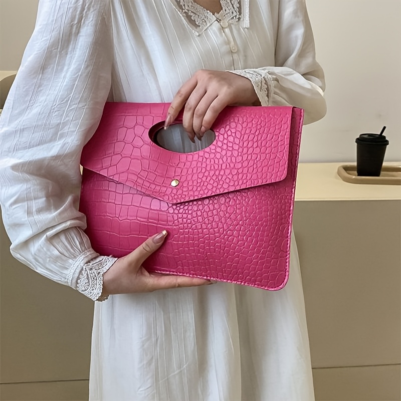 Women's Clutch Bag, Modern Minimalist Crocodile Pattern Handbag, A Must-have For Elegant Office Workers, Suitable For Office, Casual Occasions, , And Shopping
