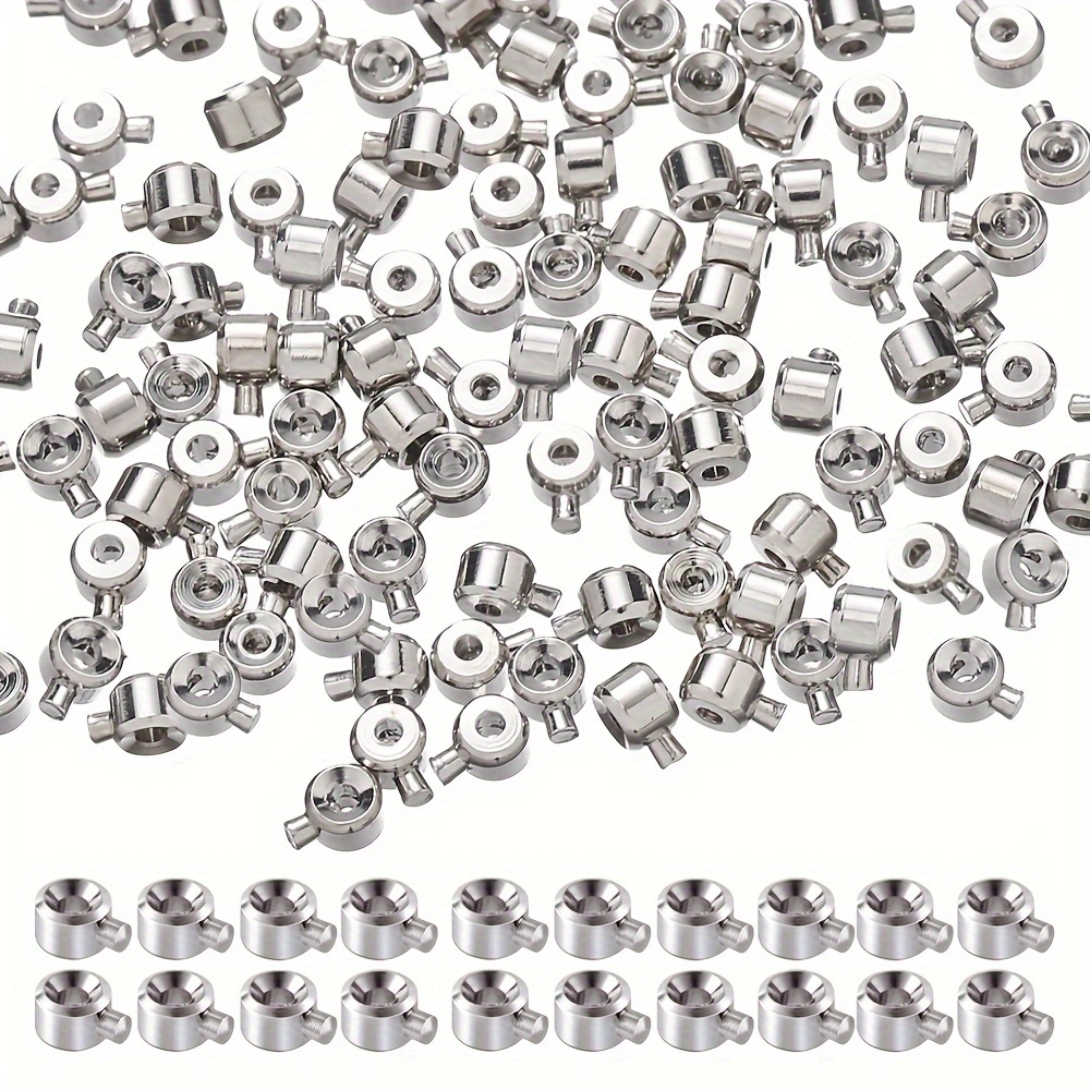 20pcs 3x4mm Copper Positioning Clasps With Bead Caps For - Ideal For Necklace & Bracelet Connectors, Closure Buckles, Diy Connection Accessories