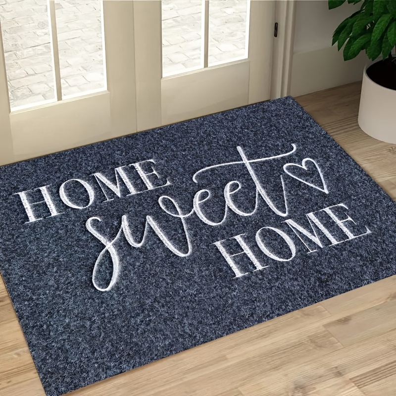 

1pc Welcome Door Mat, Doorstep Floor Mat, Machine Washable, Velvet Material, Machine Washable, For Entrance, Kitchen, Living Room, Bedroom Decorative Floor Mat