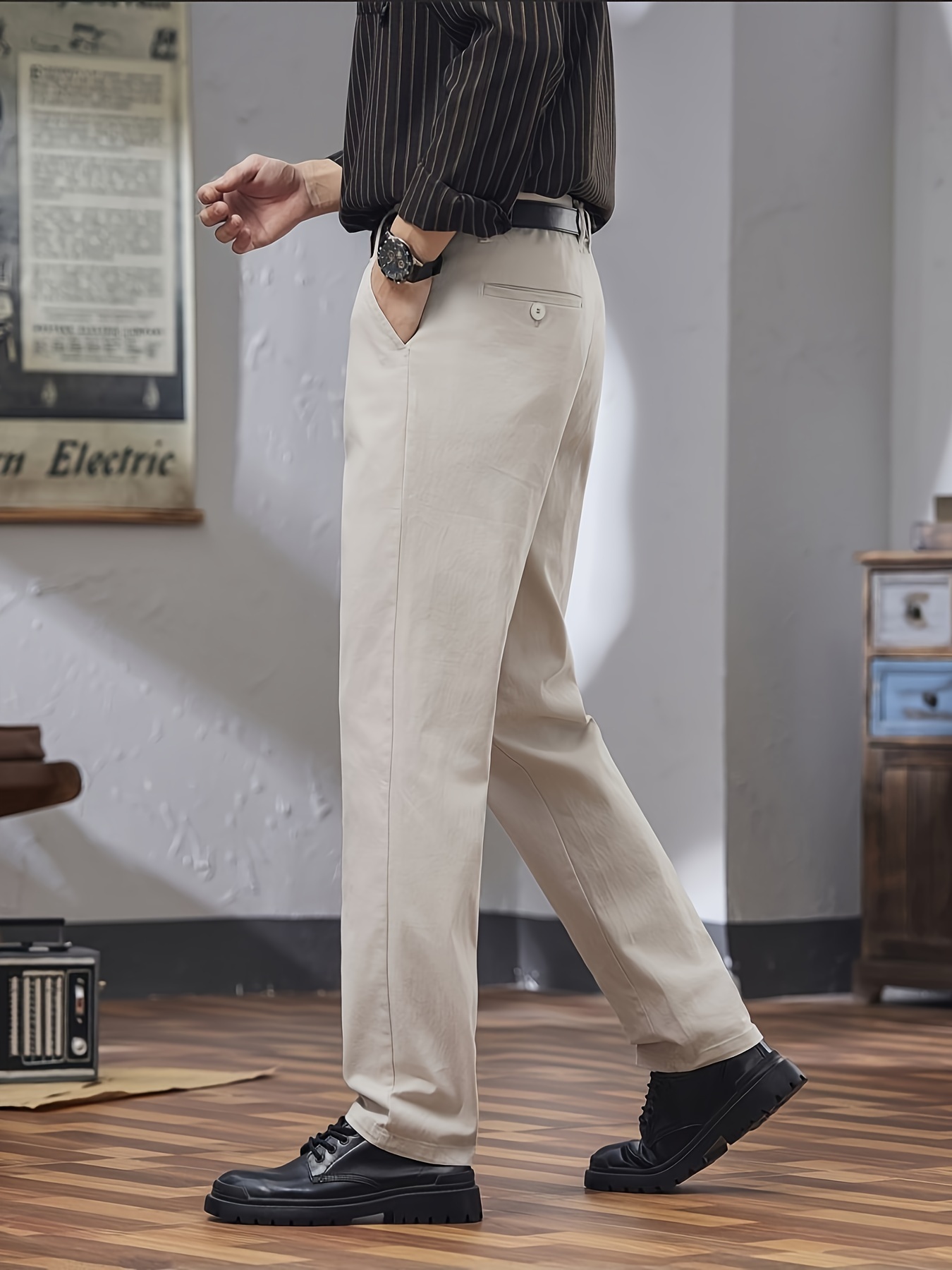 beige color dress pants FEAR OF GOD Dusty Beige Mohair-Wool Dress Pants NEW EU 52