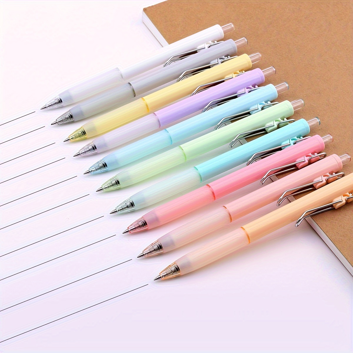 10pcs Set Of 0 5mm Black Gel Pens In Macaron Color With Japanese Ink