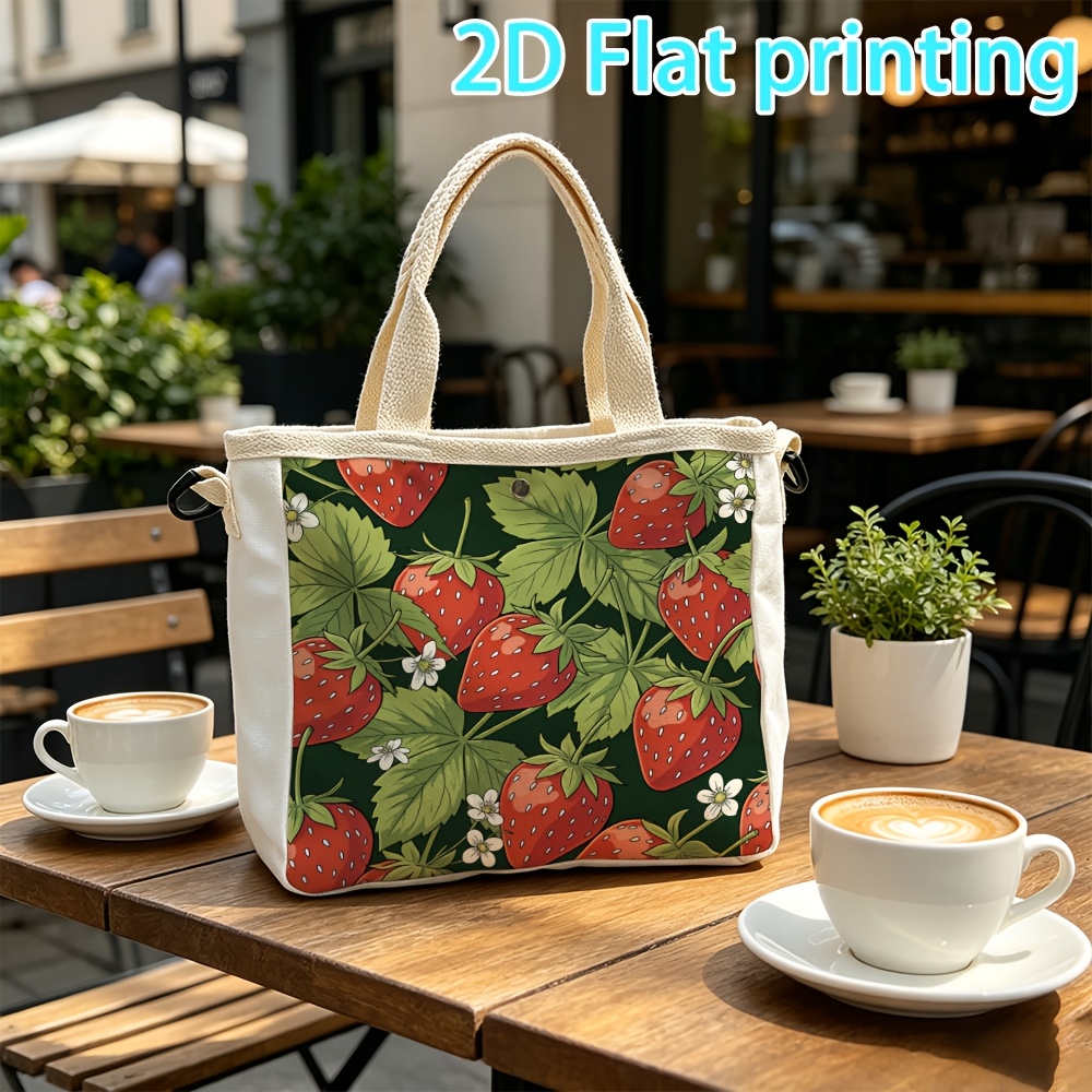 item picture womens single shoulder bag with 2  seamless strawberry   pattern portable small storage pouch crossbody bag travel bag durable suitable for   ideal holiday gift commuter bag suitable for shopping