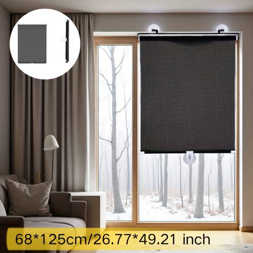 1pc blackout roller window shades no drill retractable installation bedroom and balcony use wind protection design mounting operation