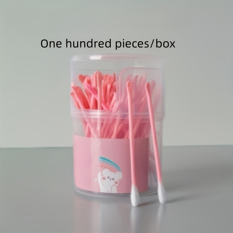 TEMU Each Box Contains 100 Swabs In A **2-in-1 Cleaning Set**, Including Swabs And Spoons. The Soft Tips , Making Them Ideal For Cleaning Tasks. Are