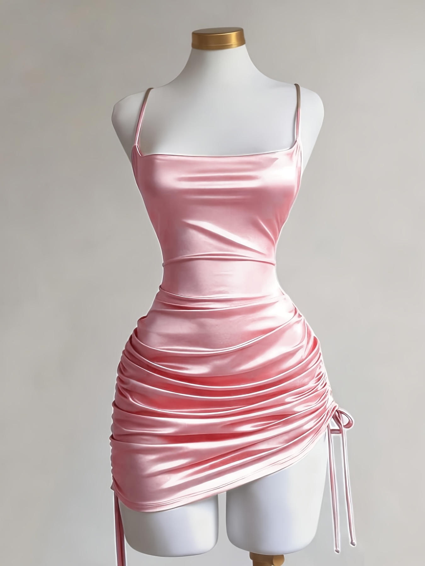 womens new solid color lace up drawstring backless suspender dress fashionable and elegant for parties dates street style cocktail dresses bridesmaid dresses daily wear suitable for   Product details 4