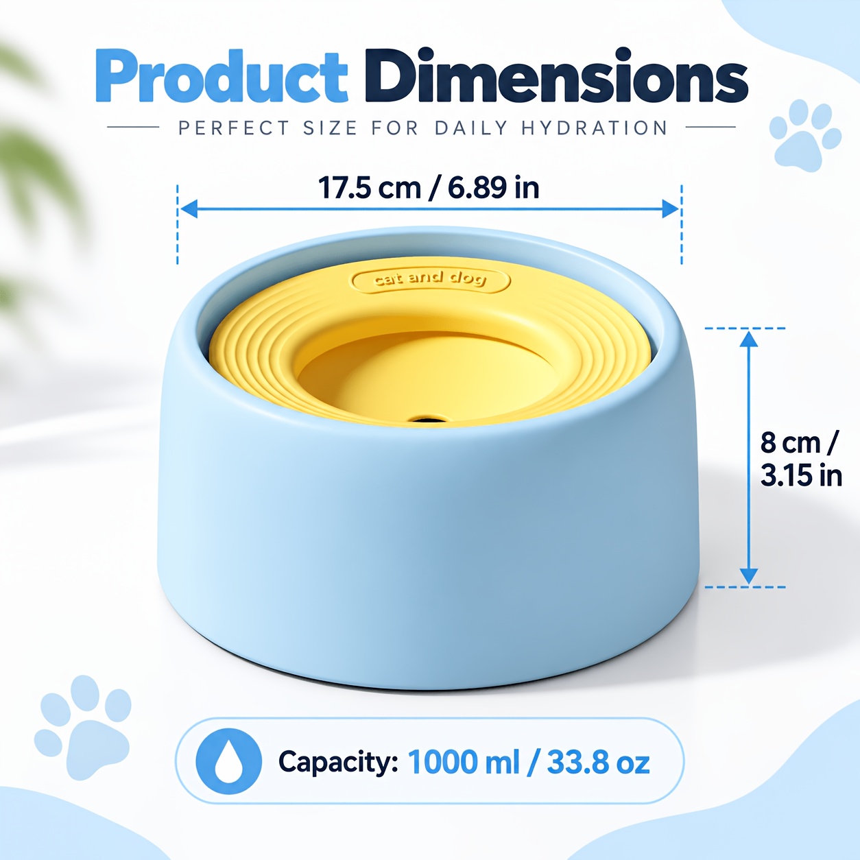 TEMU Pet Floating Water Bowl, Universal Drinking Feeder For Cats And Dogs, Mouth Design, Small Dog And Kitten Specific Water Bowl, Anti-dampening