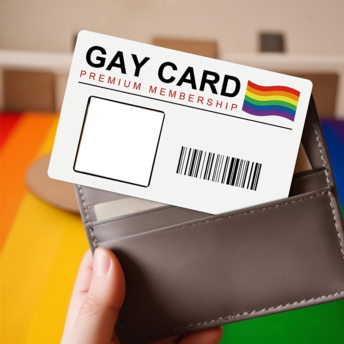 定制1pc照片同性恋/ 卡片，定制同性恋/ 终身会员卡， 骄傲卡， ,个性化新奇同性恋身份证，搞粗俗笑话朋友同事礼物创意，笑话模因，搞笑礼物 商品详情 2