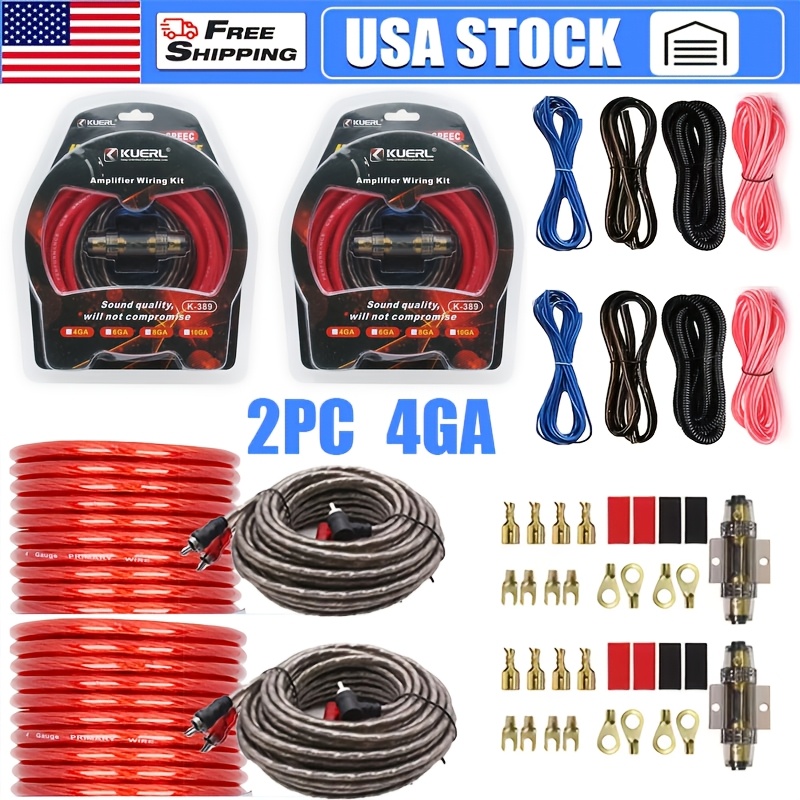Audio Amplifier Installation And Wiring System Kit, Automotive Power Amplifier Sleeve Cable, Audio Cable Kit, Car Audio Modification Cable, Audio Connection Cable, Without Battery