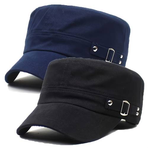 2pcs unisex flat brim sun hats for men and women suitable for outdoor and casual wear