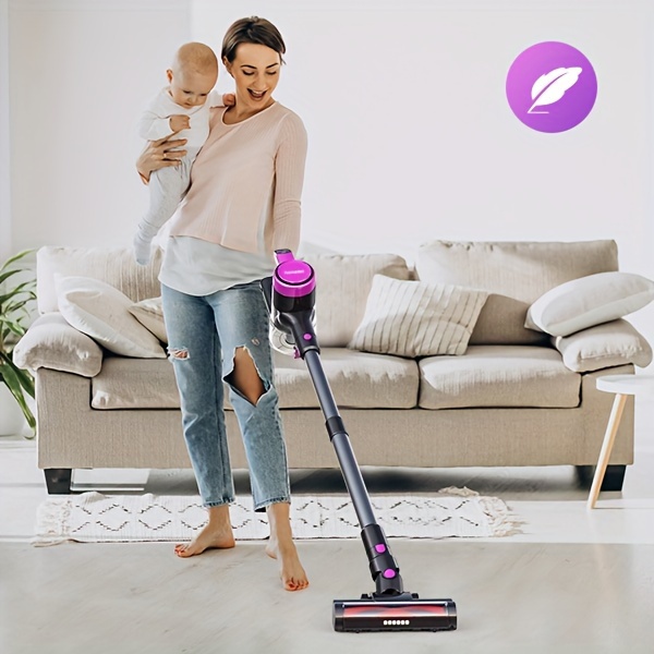cordless vacuum cleaner 300w 23kpa powerful suction vacuum cleaner light stick cleaner with led display sofa brush suitable for hard floors carpets black details 3
