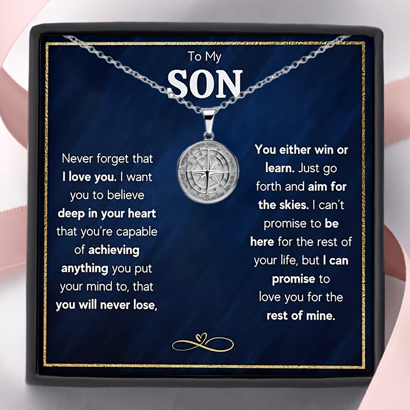 TEMU Gift For My Son: A Compass Pendant Necklace, Perfect For Birthdays, Graduations, And Christmas