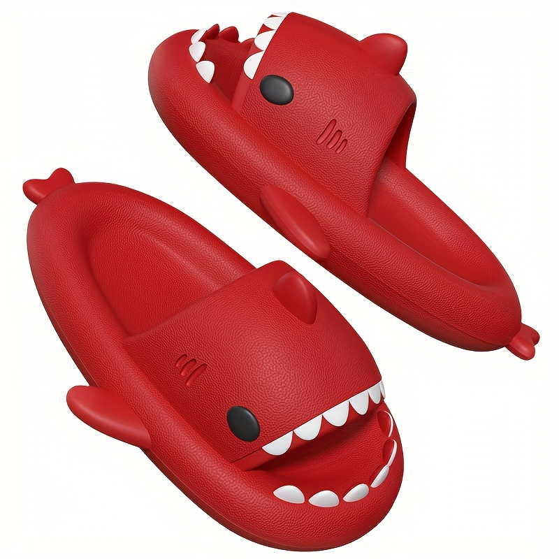 

Women's Quick Drying Novelty Cartoon Shark Shape Open Toe Slide Sandals, Anti-slip Beach Pool Shower Shoes With Cushioned Thick Sole, Perfect For Indoor & Outdoor Sports Slides