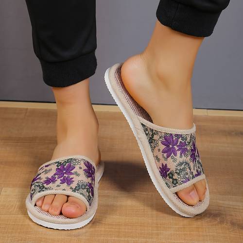 item picture blue and white porcelain flower series home slippers comfortable and breathable for women shoes