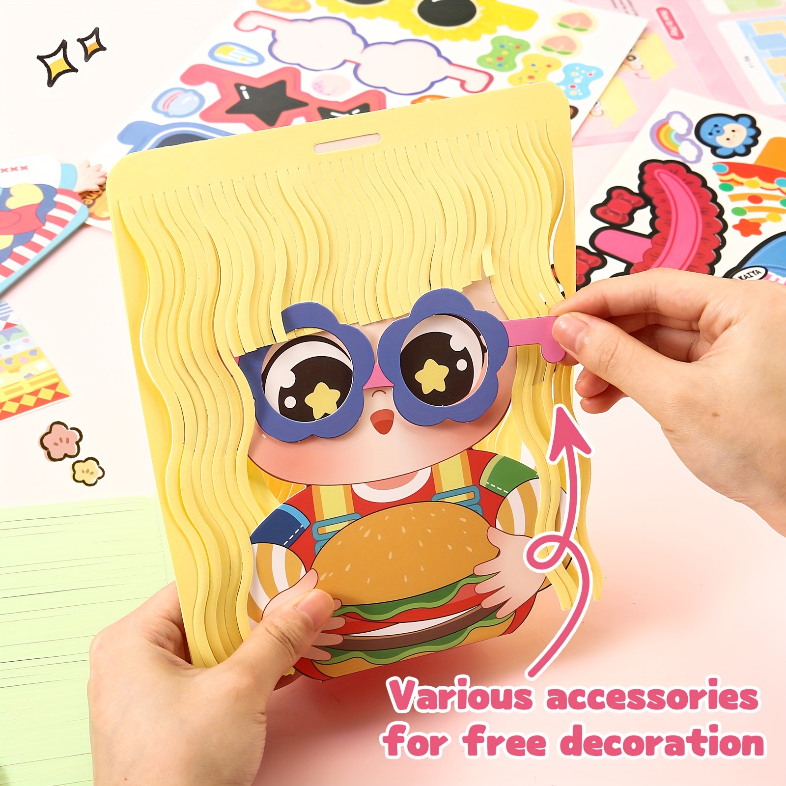 hairstyle design crafts kit creative paper doll hair Temu