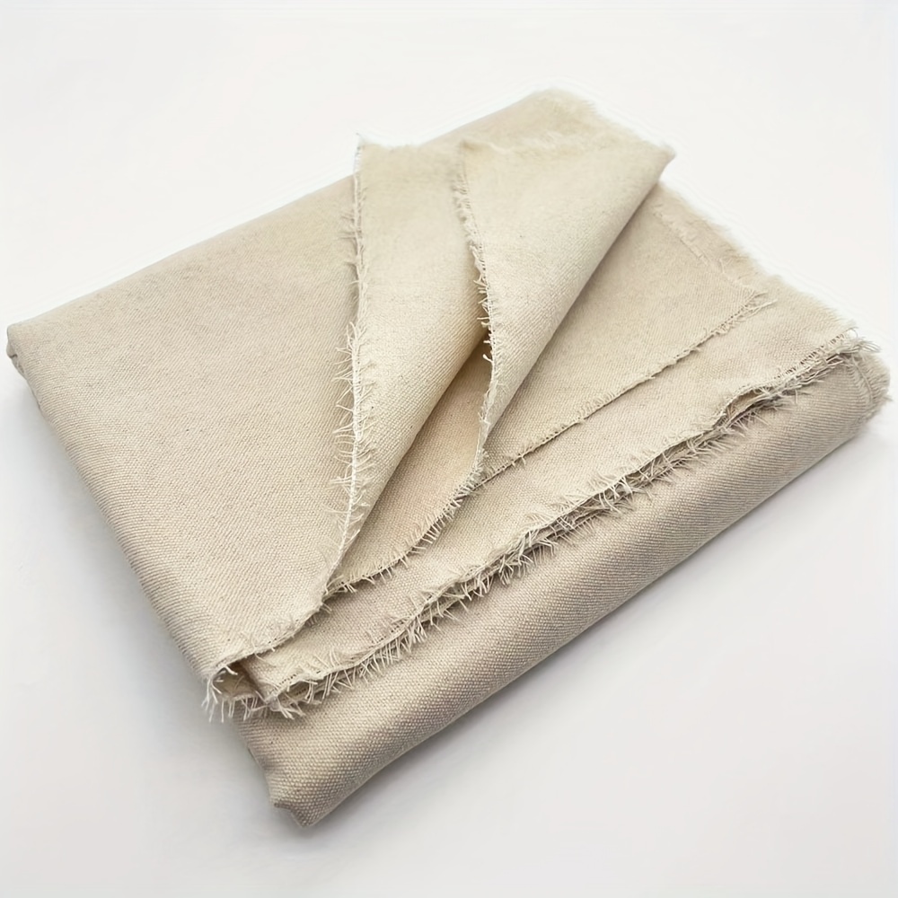 Image of 1pc Vintage Thick Cotton Canvas Rough Cotton& Fabric Cloth For Garment Sewing Cloth Bag Curtain Sofa Cover Table Cloth 280gsm/420gsm/520gsm