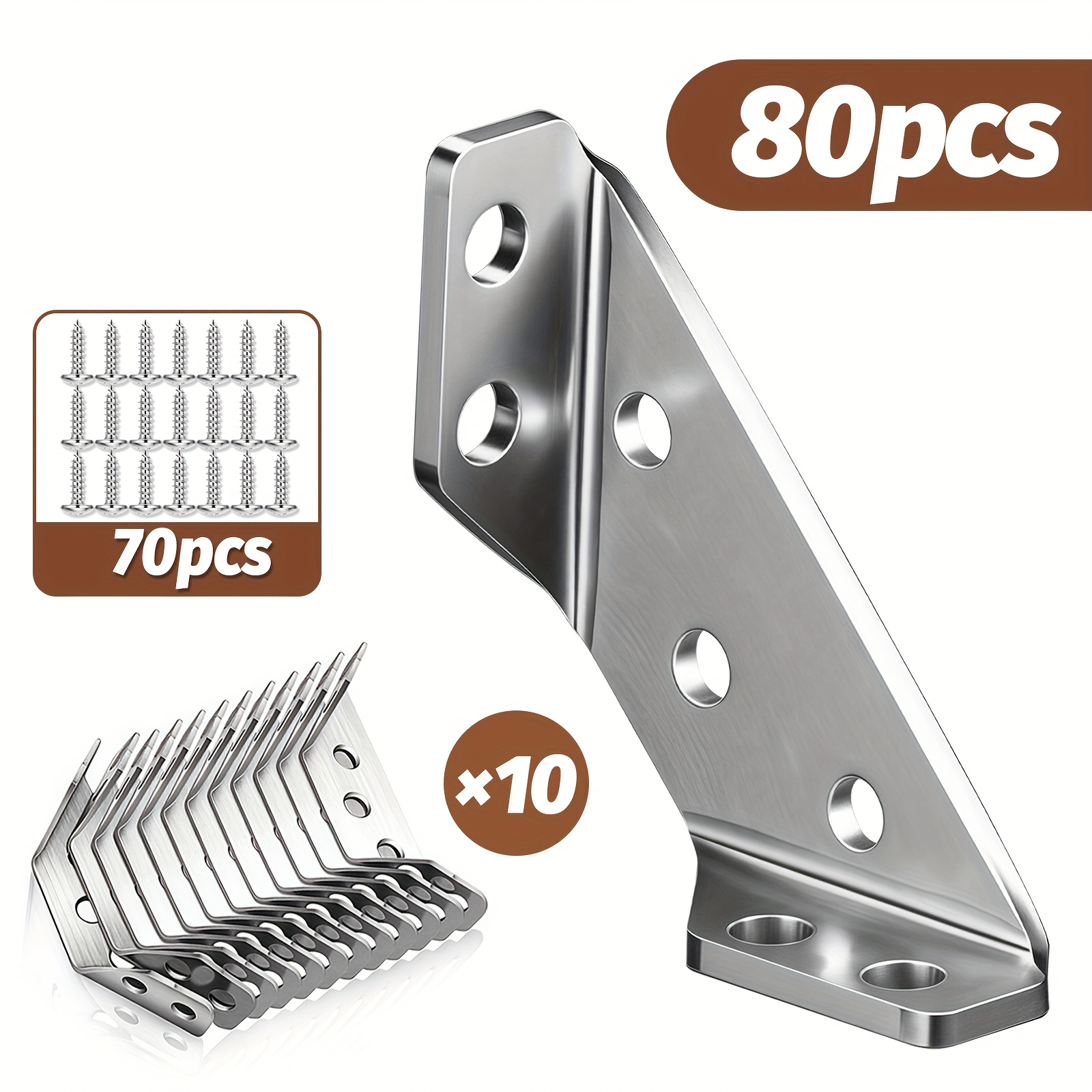 240 Heavy-duty Thickened Stainless Steel Corner Brackets, Sturdy... product image 12