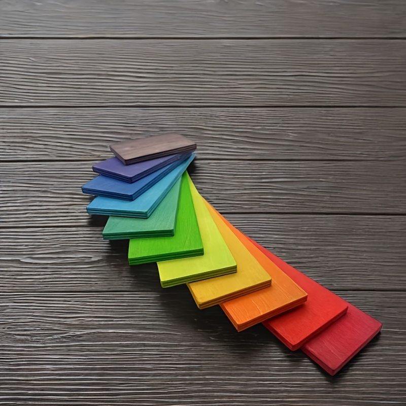 Image of Novelty Rainbow Ornaments, Wooden Outdoor Indoor Decor, Wood Home Ornaments, Colorful Desktop Decorations