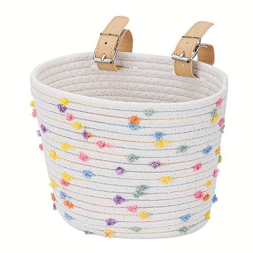 1pc bike basket bike basket bicycle basket woven with sisal rope cute bike decorative additions for bikes balance bikes and scooters