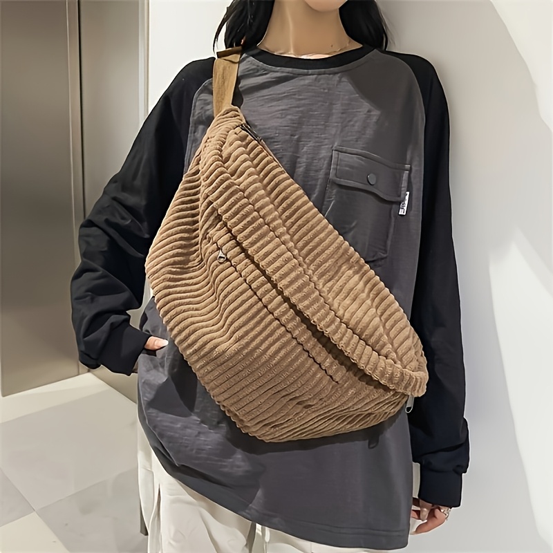 

Sac Bandoulière en Velours Élégant pour Femme - Spacieux, Fonctionnel avec Fermeture Éclair, Couleur Unie, pour un - Disponible et Blanc