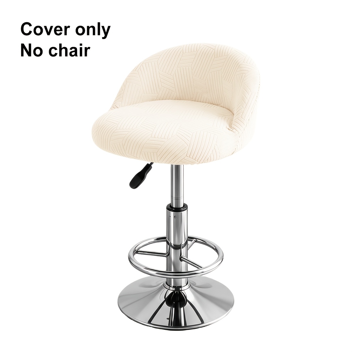 TEMU 1pc Modern 3 Jacquard Bar Stool Cover With Elastic Suitable For Curved Backrest Stools, Stretchable Fit Protector, Machine Washable Cover For,,