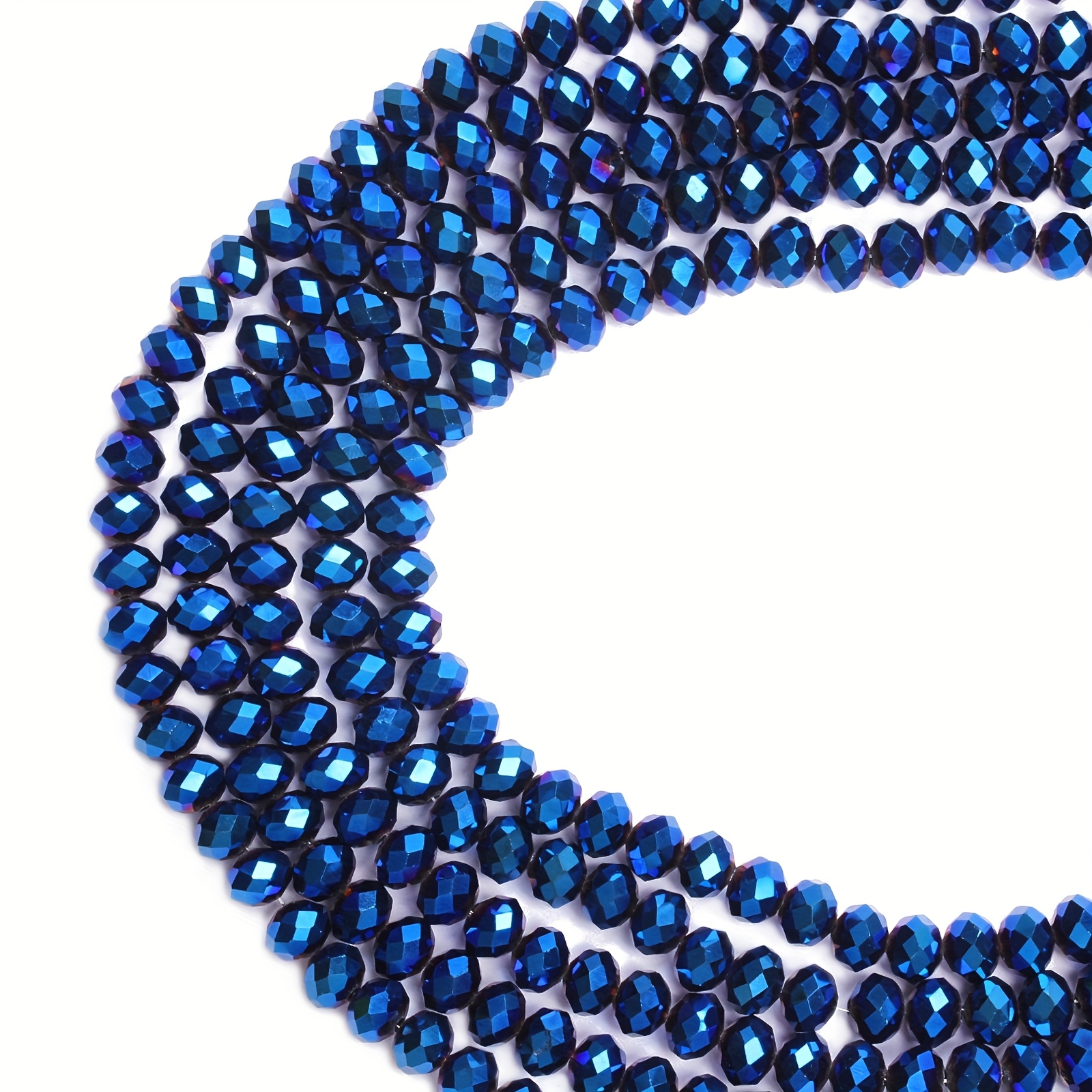 TEMU Sparkling Glass Beads, Rondelle, 3/4/6/8mm - Ideal For Diy Elegant Bracelets, Necklaces, Earrings - Supplies For 's Gifts, Charms For Jewelry Making