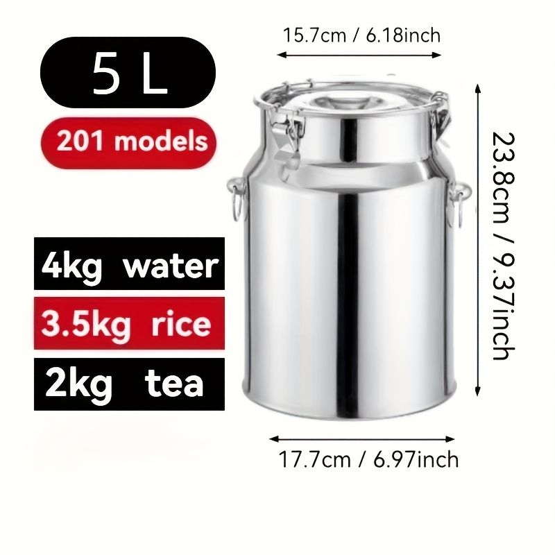 Stainless Steel 304 Food Grade Storage And Sealing Tank - Suitable For Multifunctional Storage Of Oil, Milk, And Tea - Reusable, Easy To Clean, And In Multiple Specifications