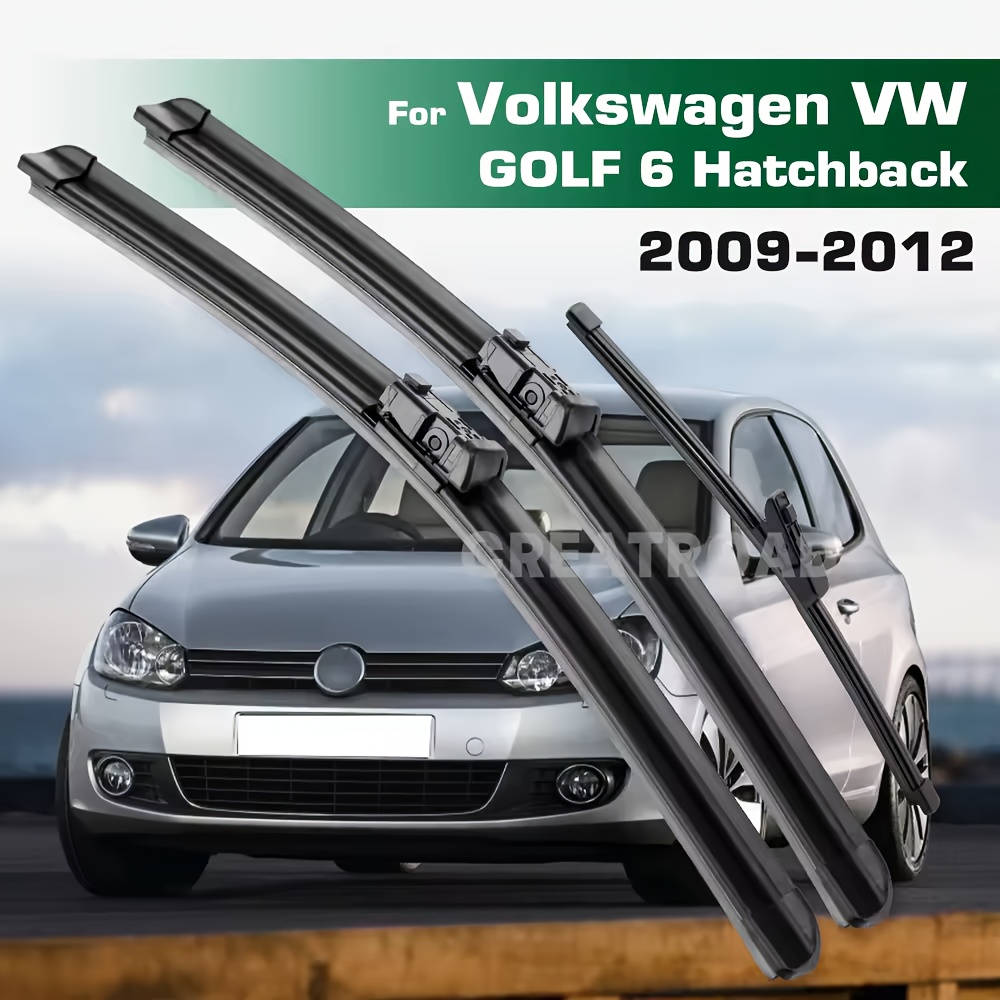 Image of Front & Rear Wiper Blades Set For Vw Golf 6 Hatchback 2009 - 2012 Windshield Windscreen Window Brushes