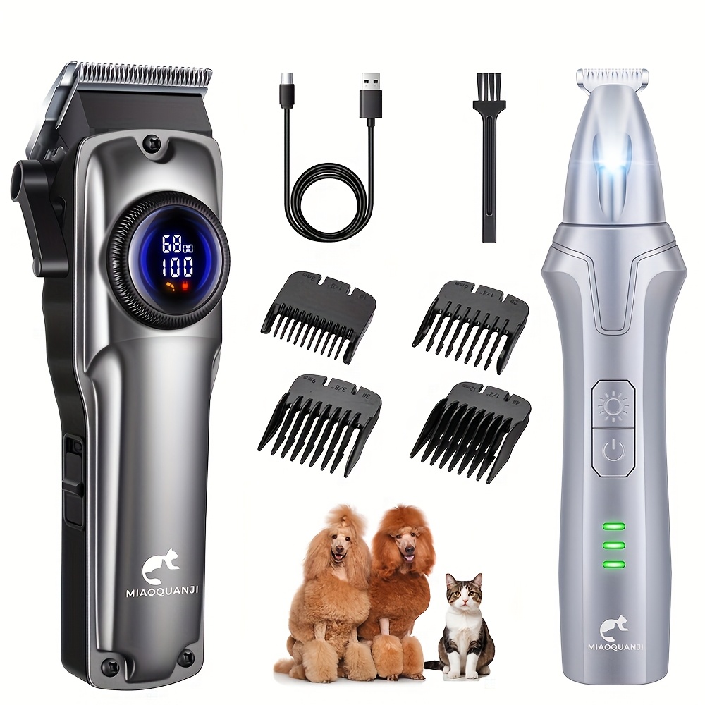 2-in-1 hundeschneidegerät und pfotentrimmer set – leise kabellose haarschneider für kleine hunde, katzen & tiere