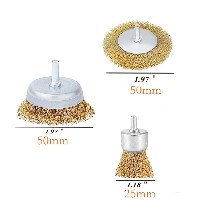 wire brush wheel cup brush set 10pcs coarse crimped 1 4 inch shank wire wheel for drill attachment 0
