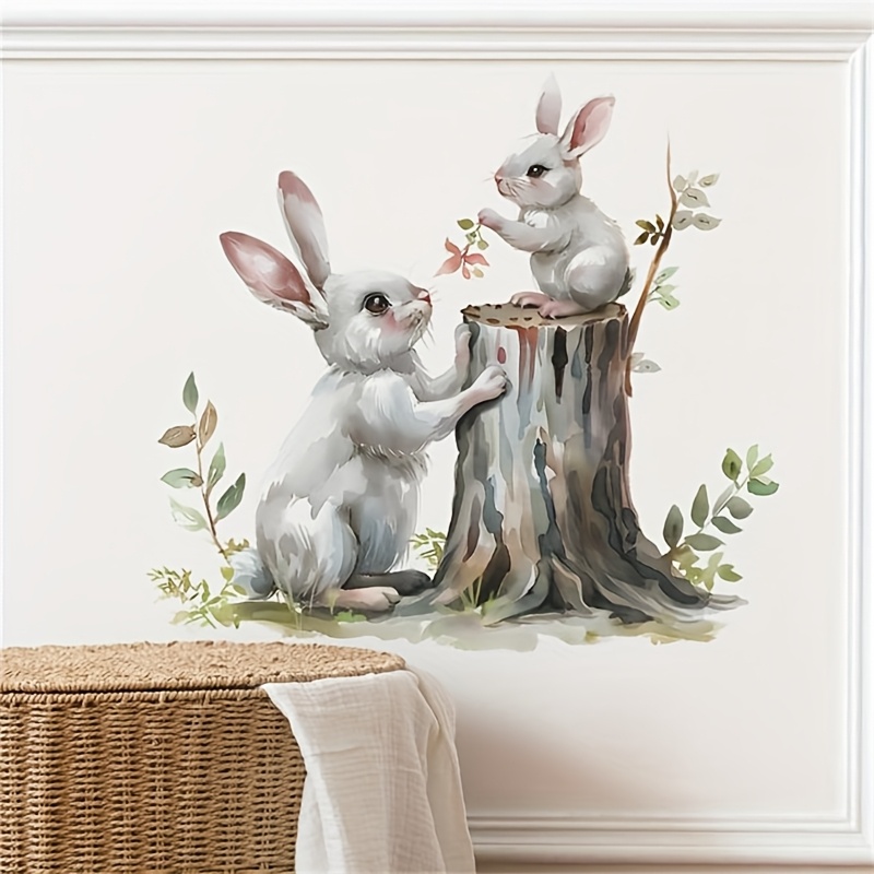 A Wall Sticker Featuring A Rabbit Design For Decorating And Beautifying The Bedroom Or Living Room, Self-adhesive