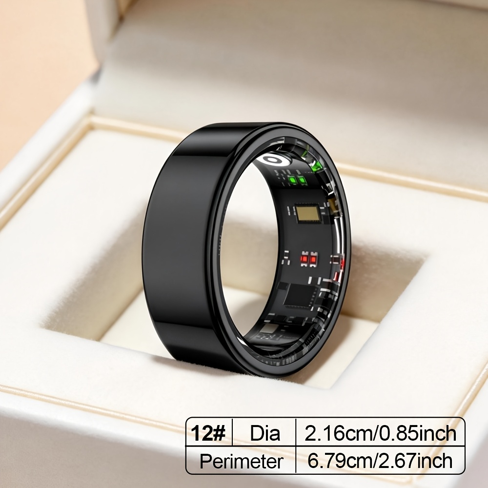 A New Intelligent Ring Presented As A Gift For The Exhibition, In And Sizes 8 Through 13, Featuring Health Monitoring, Sleep , Remote Photography Control, Gesture Recognition, Menstrual Cycle Tracking