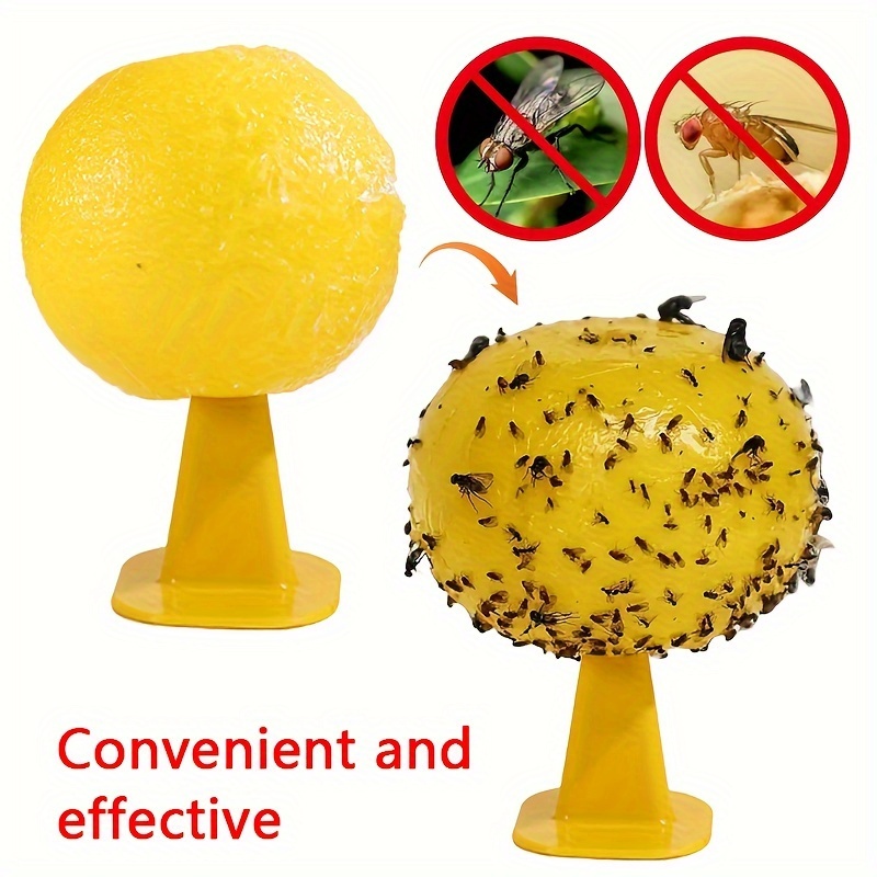 fly traps with base sticky insect balls fruit fly traps wasp mosquito catchers for home indoor outdoor pest control tools non toxic pp material fruit fly catcher trap durable fly traps fruit fly traps details 0