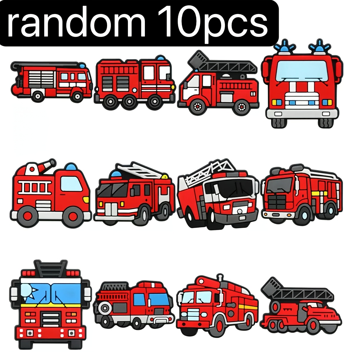 E-shop 10er Set Feuerwehrwagen Deko Kühlschrankmagnete, coole und süße Küchendekorationen, perfekte Geschenke, Heimweihnachtsdekoration,