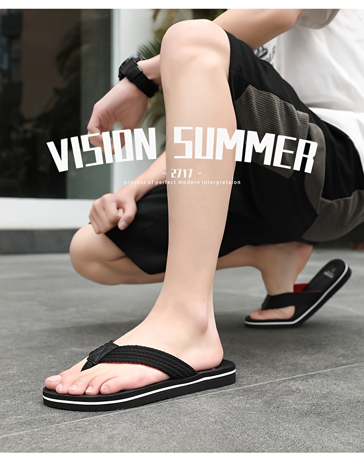 mens lightweight summer flip flops black red eva sole slip on casual   for home outdoor daily wear comfortable and     Product details 0