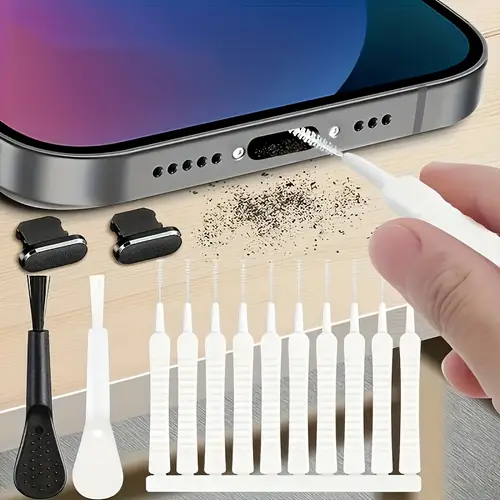 multi purpose ultra thin dusting and cleaning tool kit suitable for charger ports speakers phones and a safe lint crumb removal brush set for electronic devices and household items suitable for