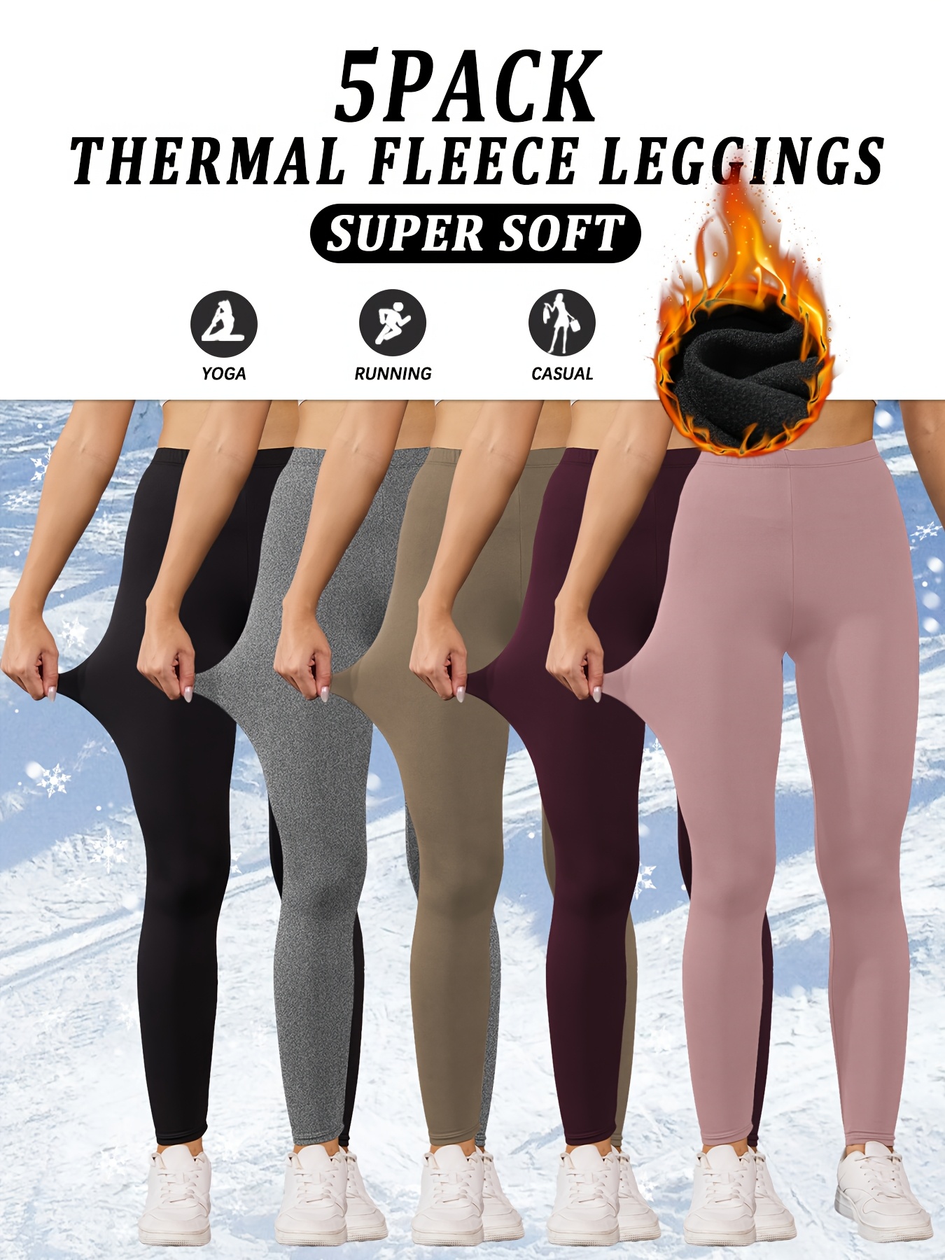 CHRLEISURE Women's Winter Warm Fleece Lined Leggings - Thick