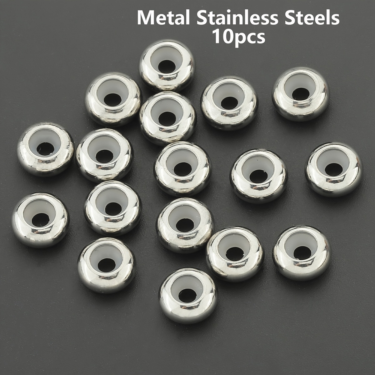 10pcs Stainless Steel Positioning Spacer Beads for DIY Projects