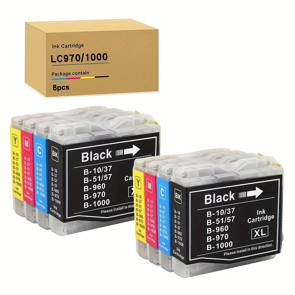 Image of Lc1000 Lc970 Ink Cartridges Compatible For Brother Dcp-130c 135c 150c 153c 155c 157c 330c 350c 357c 540cn 560cn 750cn 750cw 750cnu 770cn 770cw Mfc-235c 240c 260c 3360c 440cn 460cn Printers
