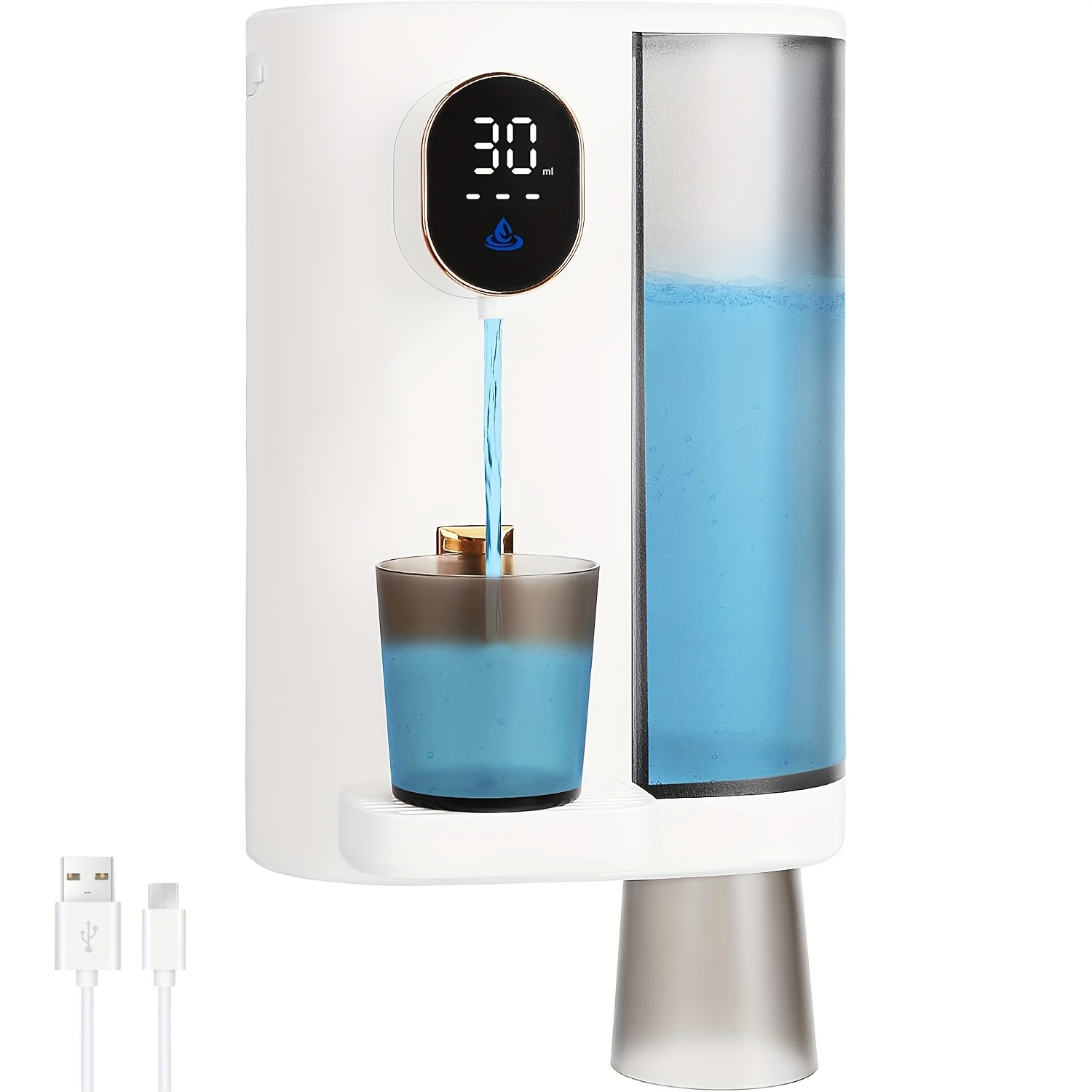 TEMU Automatic Bathroom Mouthwash, , Adjustable Usb Rechargeable Mouthwash, Wall Mounted Or Tabletop Use, For Drilling