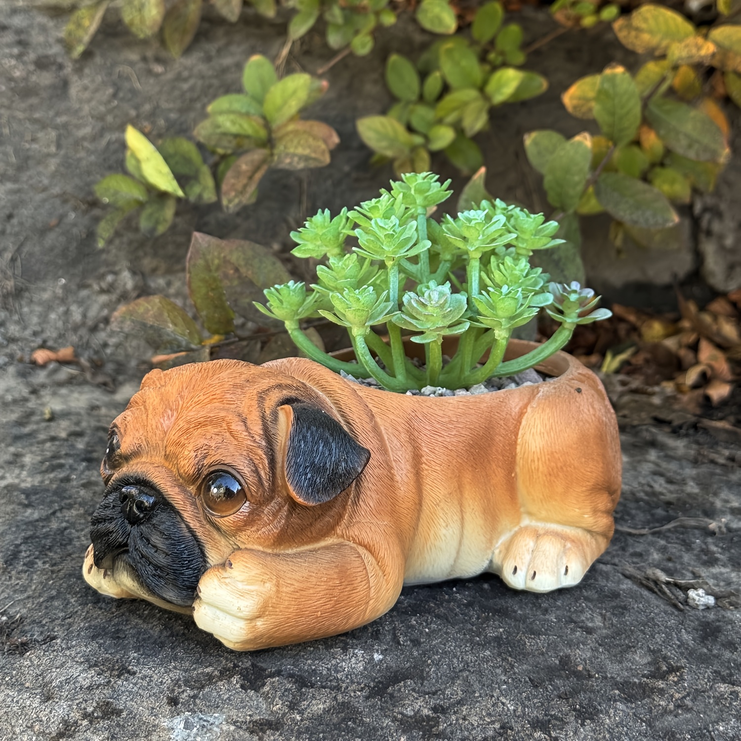 

Pug Dog Resin Planter For Succulents & - Animal-shaped , Garden, Patio & Balcony Decor, Funny, Statue