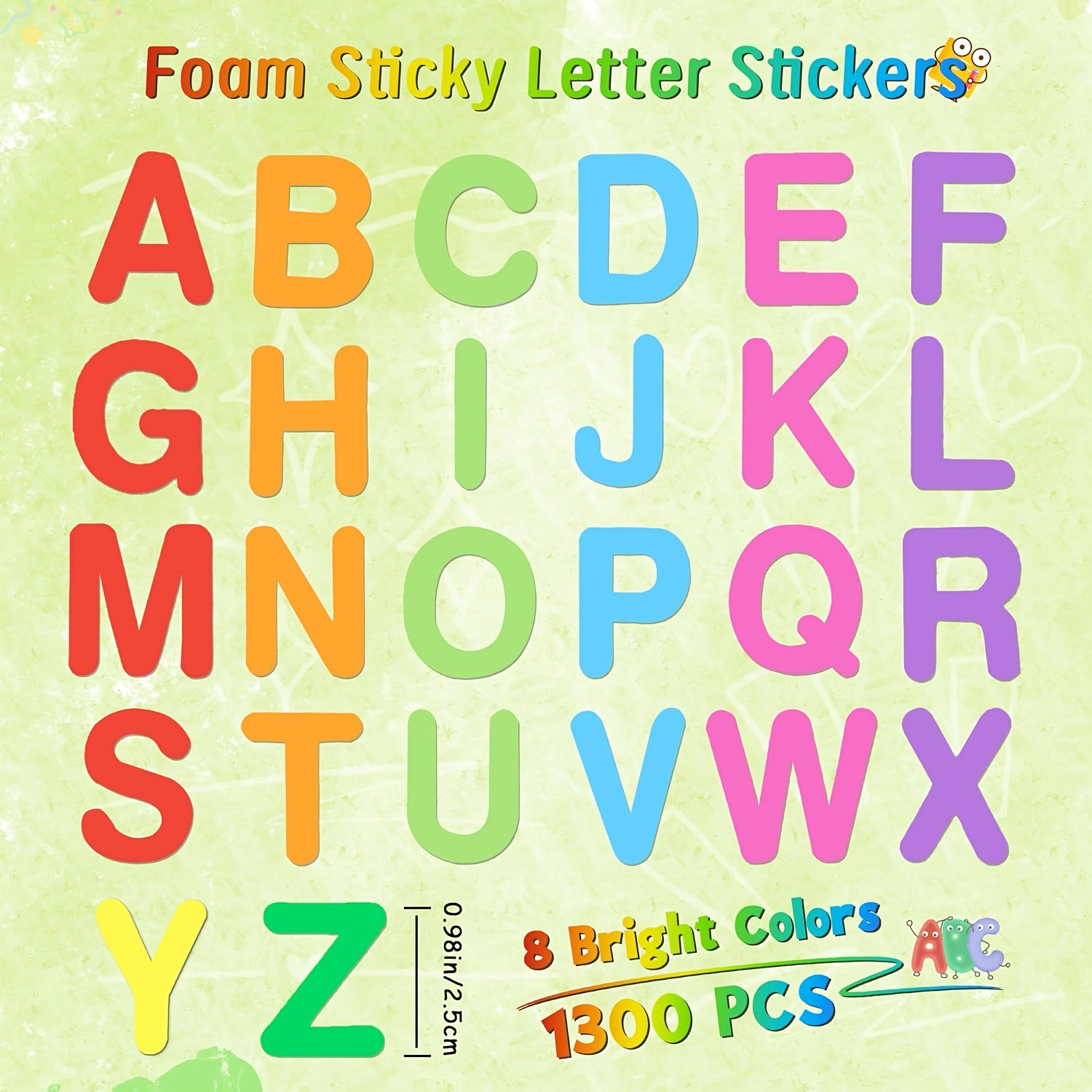 TEMU 1300pcs Foam Stickers, Self-adhesive Foam Letter Stickers, Suitable For Scrapbooks, Art Supplies, Gift Packaging, Home Party Decoration