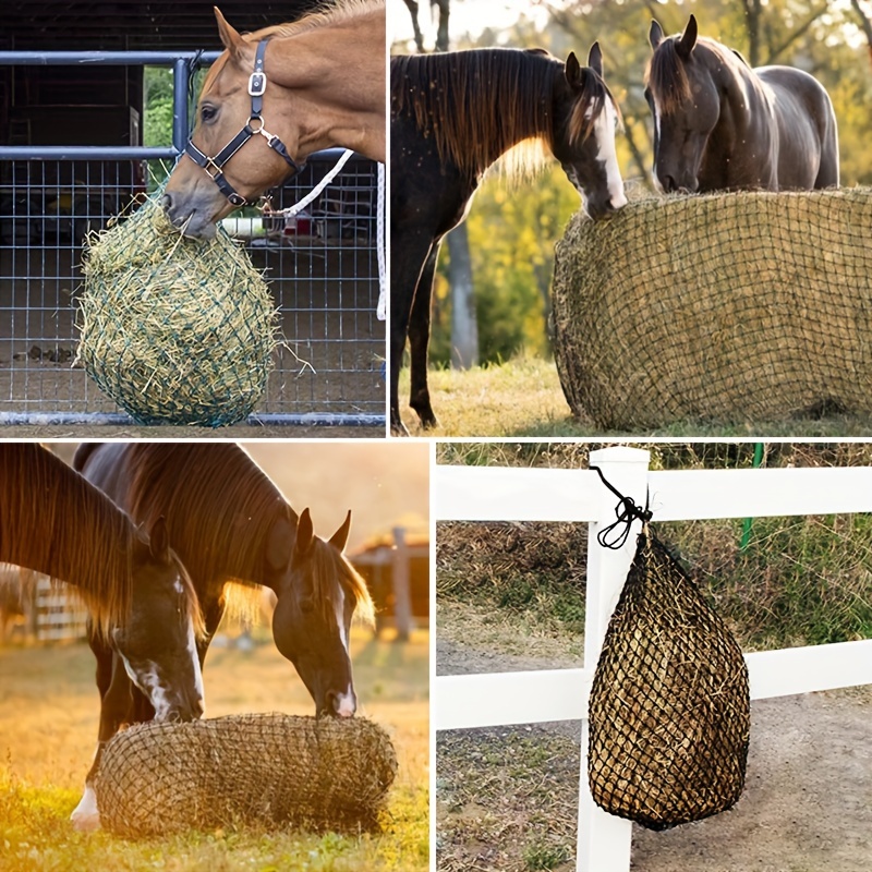 

Polypropylene Slow Feed Hay Net Bag For Horses, Alpacas, Sheep, Donkeys - Livestock Feeding Supplies - Durable Grazing Mesh Feeder Without Electricity Or Battery - 1 Pack