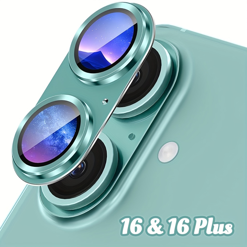 

Glass Camera Lens Protector For / - 2-in-1 Metal Frosted Lens Cover With Flash, Screen Surface - 1 Set